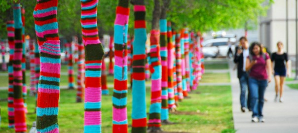 Yarn bombing